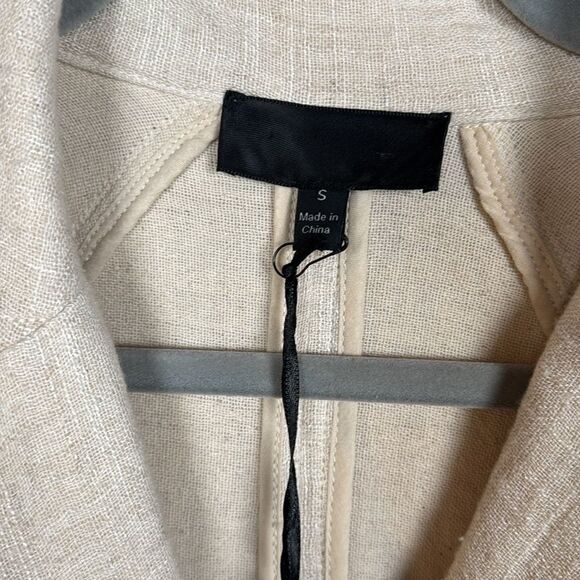 NWT Greylin Roca Relaxed Oatmeal Linen Jacket Size Small - Picture 6 of 12